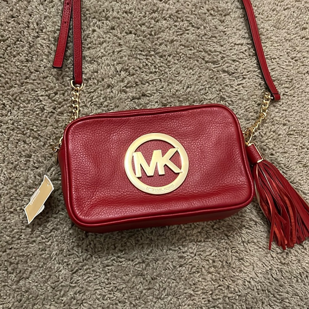 Michael Kors Shoulder Bag red Leather Crossbody